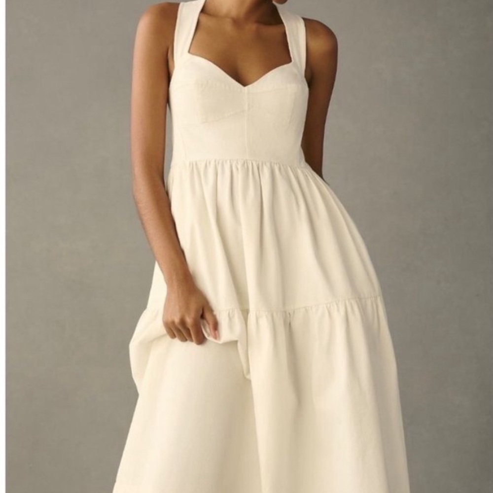 NWT. “Forever that Girl” from Anthropologie white apron dress size large nwt